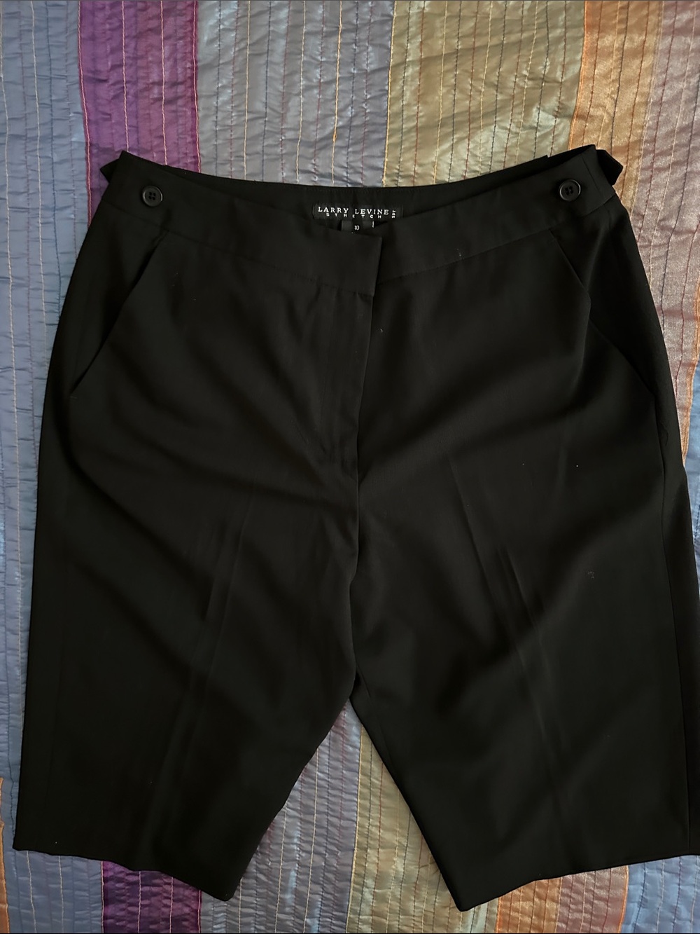 Larry Levine Black Tailored Dress Shorts